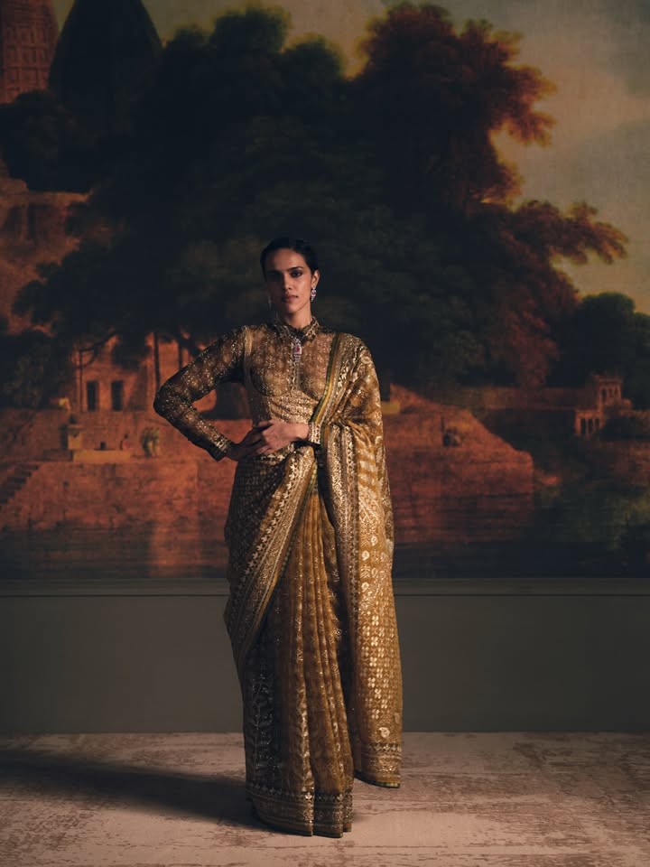 Ritu Kumar Wedding Inspired by the timeless artistry of Bengals Jamdani, this sari brings together an intricate interplay ...