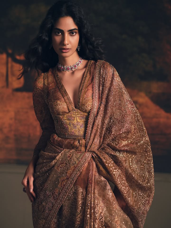 The Ritu Kumar Wedding Collection Featured here, our Pastel Pitch Patch Saree A soft expression of craft in silk organza,...