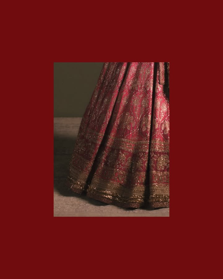Ritu Kumar Wedding Collection Fuchsia Kulha Lehenga Set Drawing from a thousand years of chintz floral traditions, the Kul...