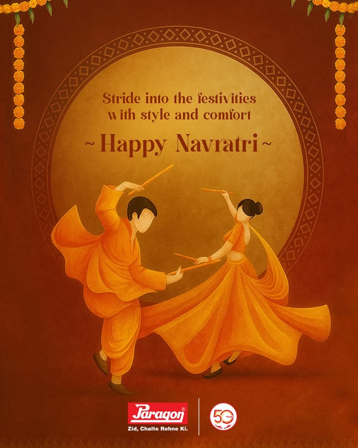 Happy Navratri from team Paragon . . . . Paragon ParagonComfort ParagonFootwear FestiveCollection DurgaPujo 50YearsOfParagon ZidChalteRehneKi Happy Navratri from team Paragon . . .
