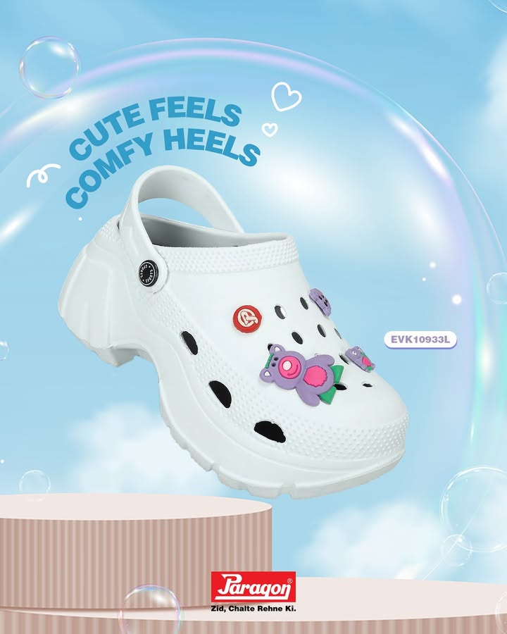 Step into playful comfort with Paragons clogs inspired heels, designed to make every walk feel effortlessly easy