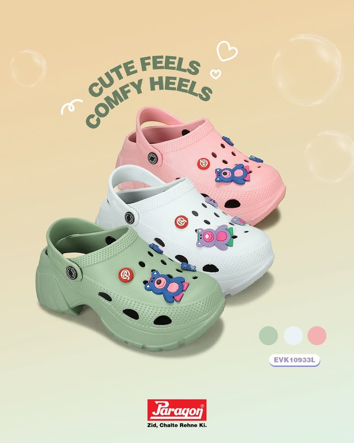 Step into playful comfort with Paragons clogs inspired heels, designed to make every walk feel effortlessly easy