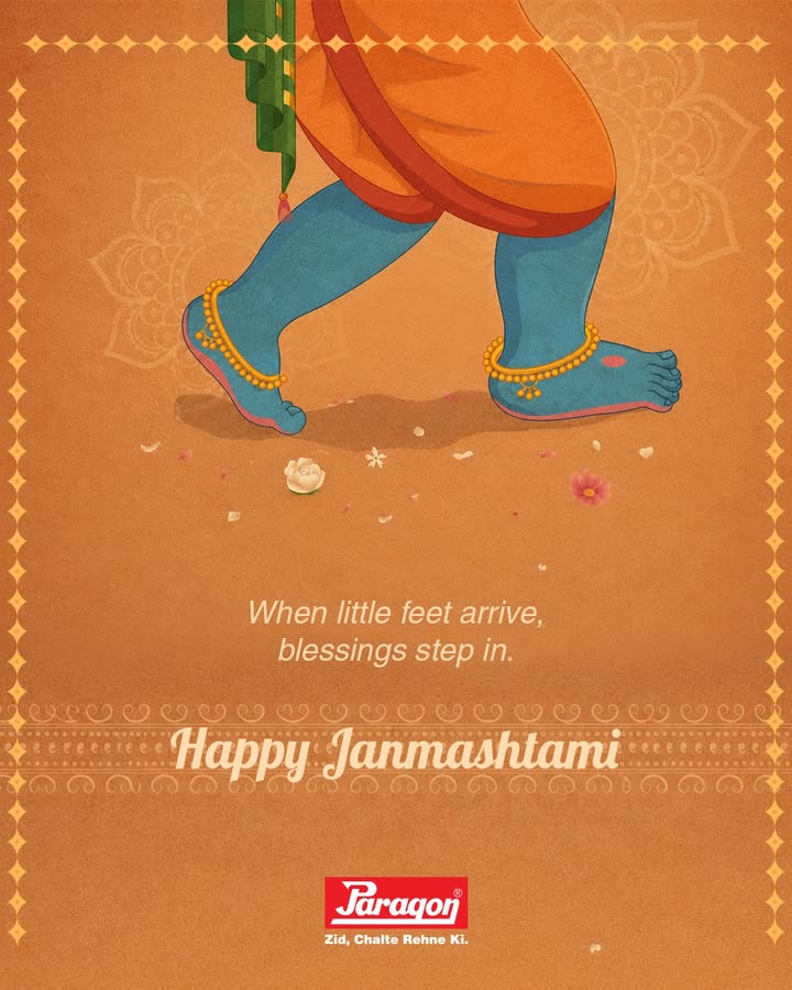Let Kanhas playful footsteps fill every day with joy. Happy Janmashtami. . . . 