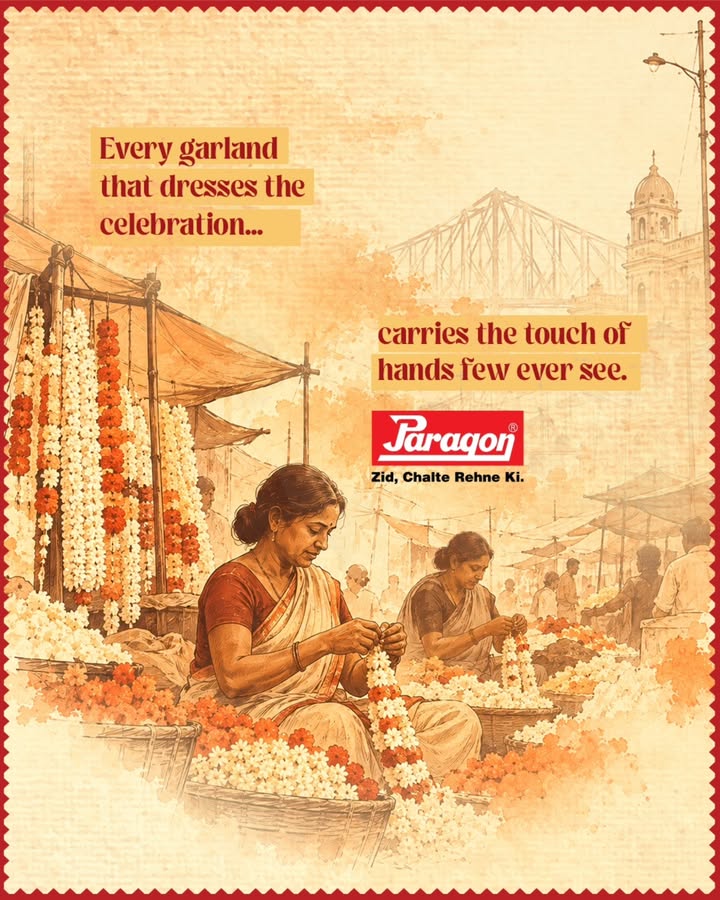 Long before the flowers become part of the beauty of Pujo, someone has spent hours sorting, stringing and bringing them toge...