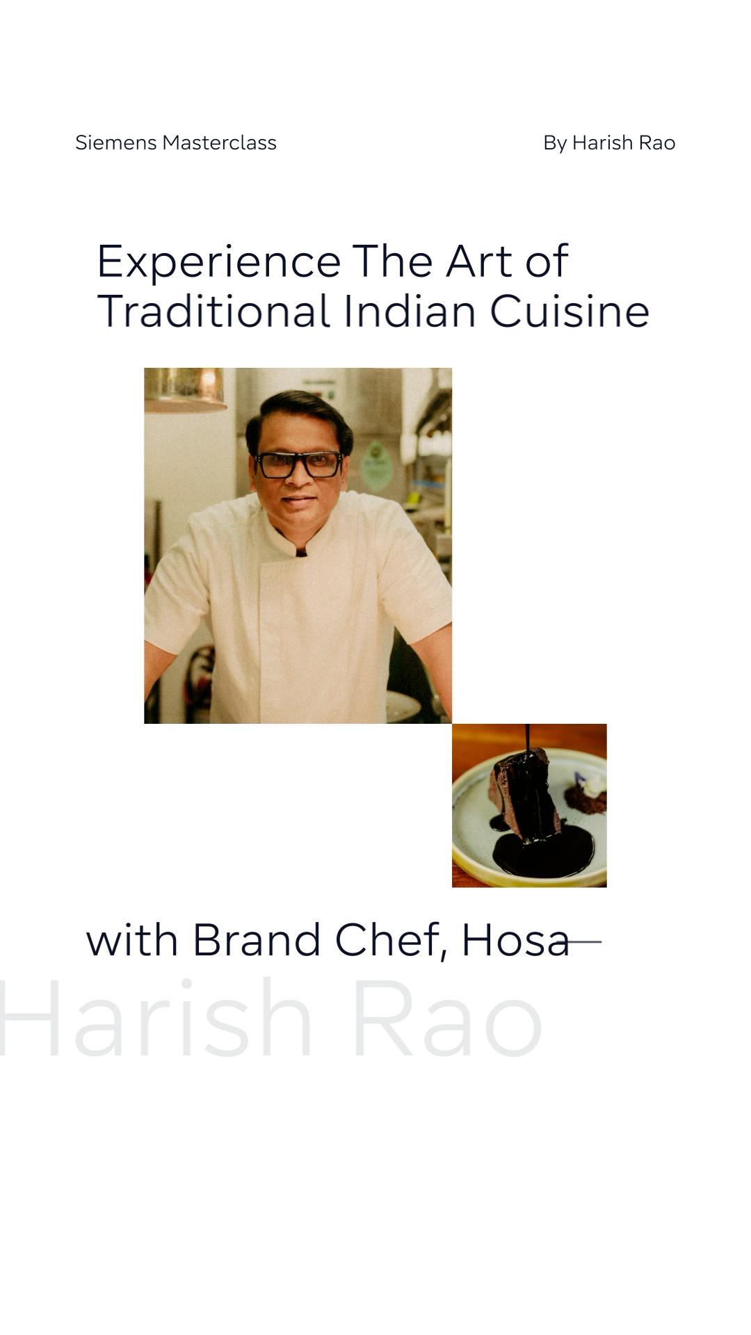 SIEMENS MASTERCLASS w Brand Chef Harish Rao of Hosa India Powered by Homegrown
