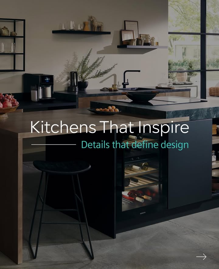 In a Siemens Kitchen, inspiration begins with the details. Spaces that go beyond function to set the mood, surfaces that balance sleek glass with timeless stone, and finishes that complement the precision of our appliances In a Siemens Kitchen, inspiration begins with the details