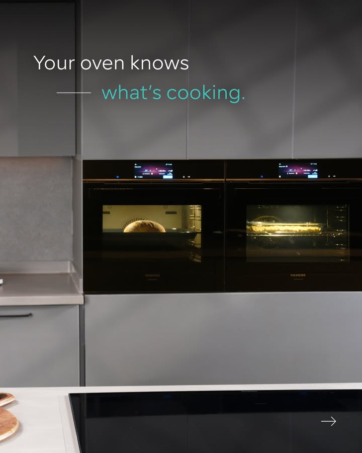The Siemens iQ700 Oven detects up to 100 dishes with its AI camera and intelligently adjusts the details to suit what youre ...