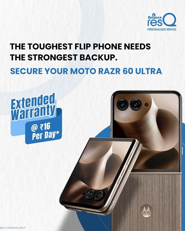 Keep your Moto Razr 60 Ultra running like new for longer with resQ s extended warranty, starting at just 16 day