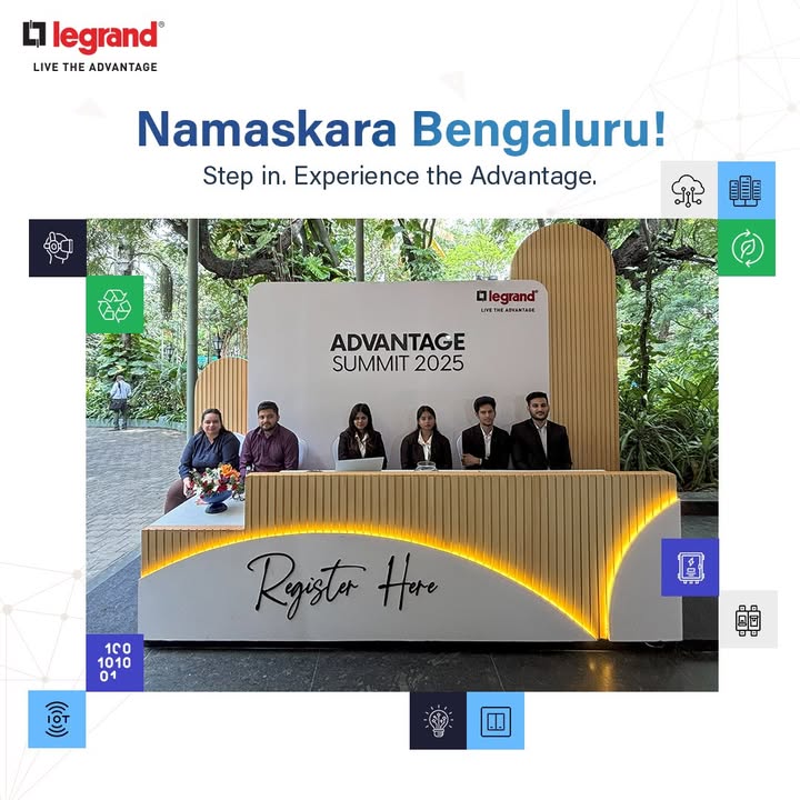 The Legrand Advantage Summit is now live in Namma Bengaluru, the city where tech meets transformation Be part of the evolution powering Indias digital backbone The Legrand Advantage Summit is now live in Namma Bengaluru, the city where tech meets transformation Be part of the evolut...