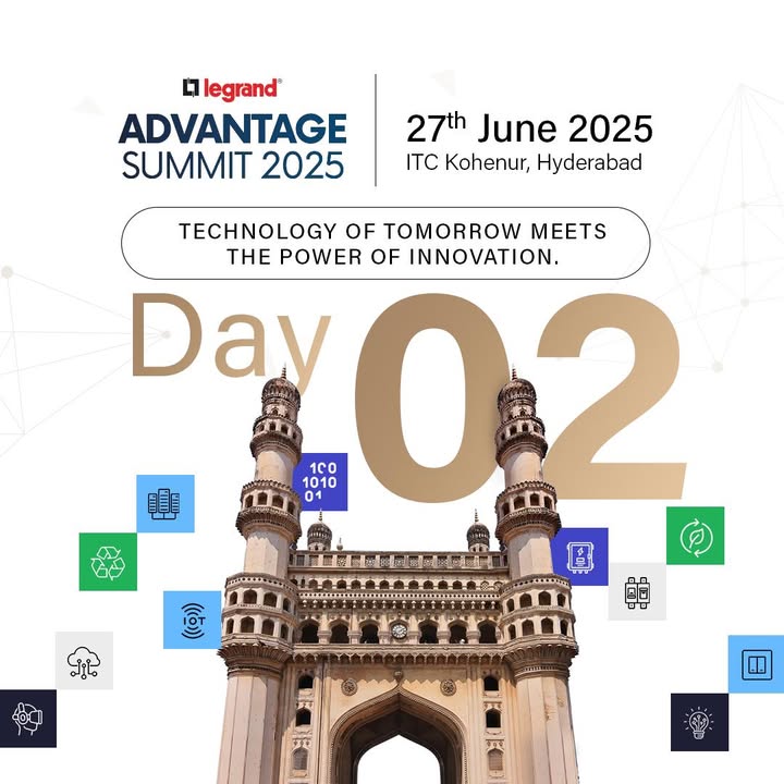 Day 2 of the Legrand Advantage Summit 2025 in Hyderabad was a celebration of innovation in motion where smart solutions, meaningful conversations, and future ready tech came together to shape what s next Day 2 of the Legrand Advantage Summit 2025 in Hyderabad was a celebration of innovation in motion where smart solutions, m...
