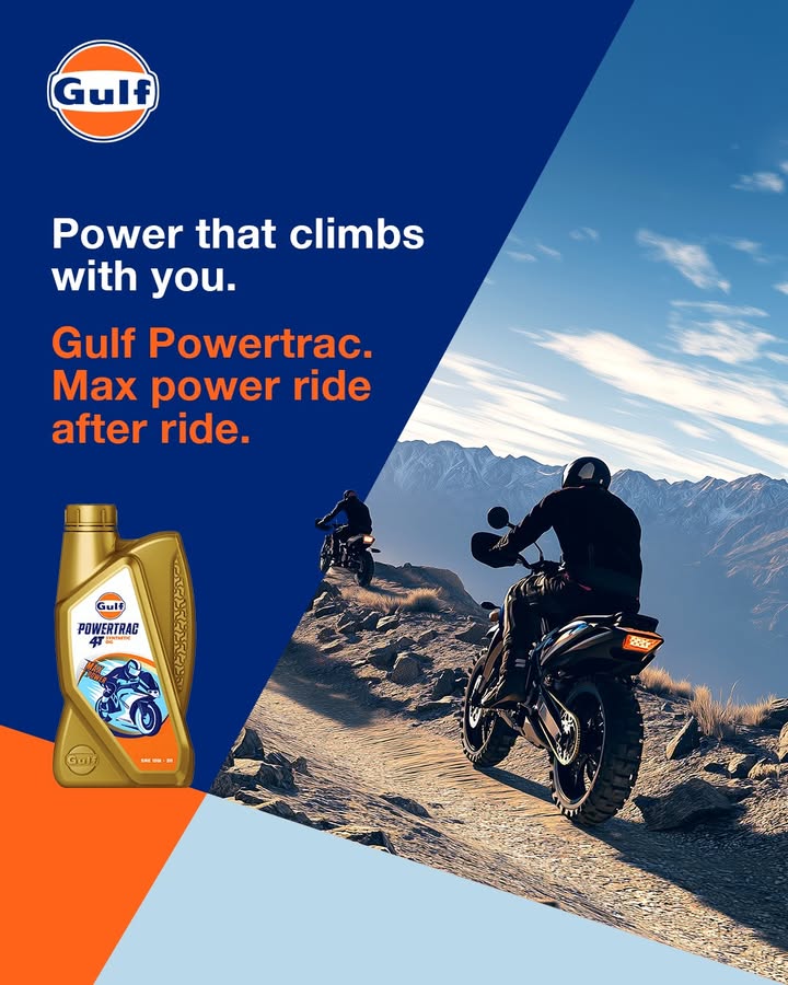 The road rises, but so does your power. With Gulf Powertrac, every uphill challenge is just another stretch of open road