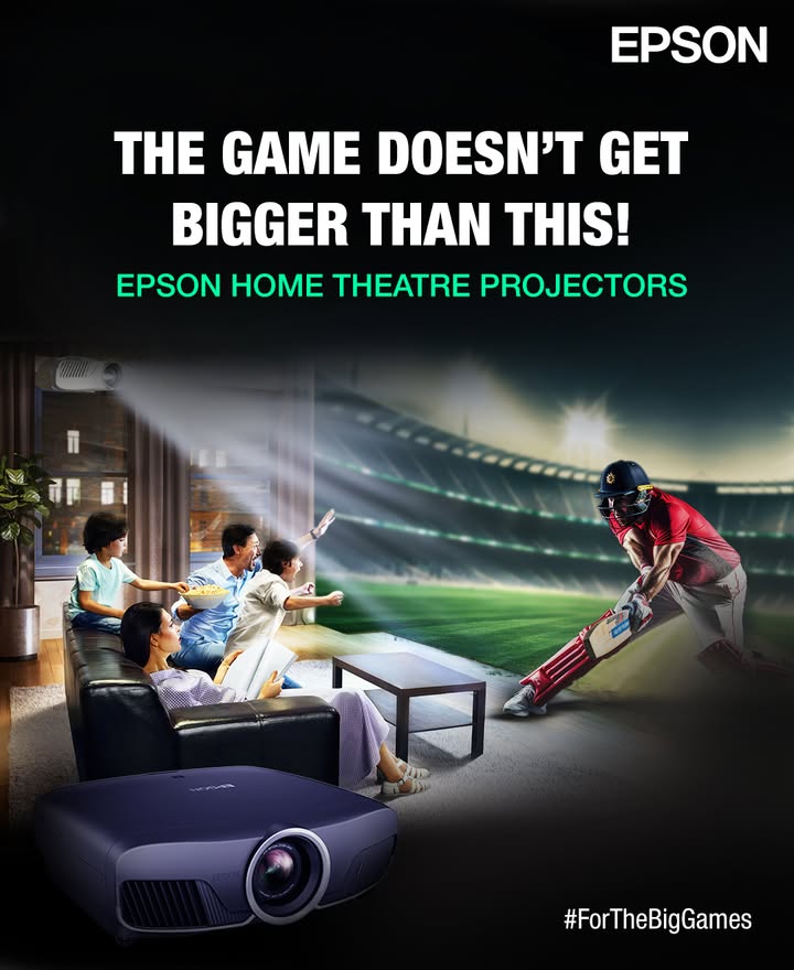 Just bring home an Epson Home Theatre Projector and make every minute of the game larger than life