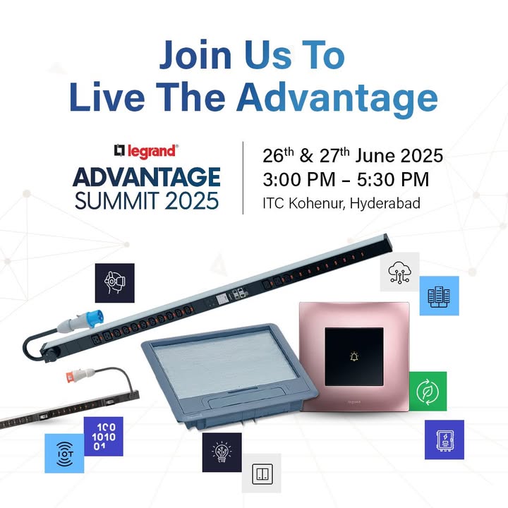 Mark the moment the Legrand Advantage Summit is heading to Hyderabad, the powerhouse of Indias IT and ITeS revolution B...