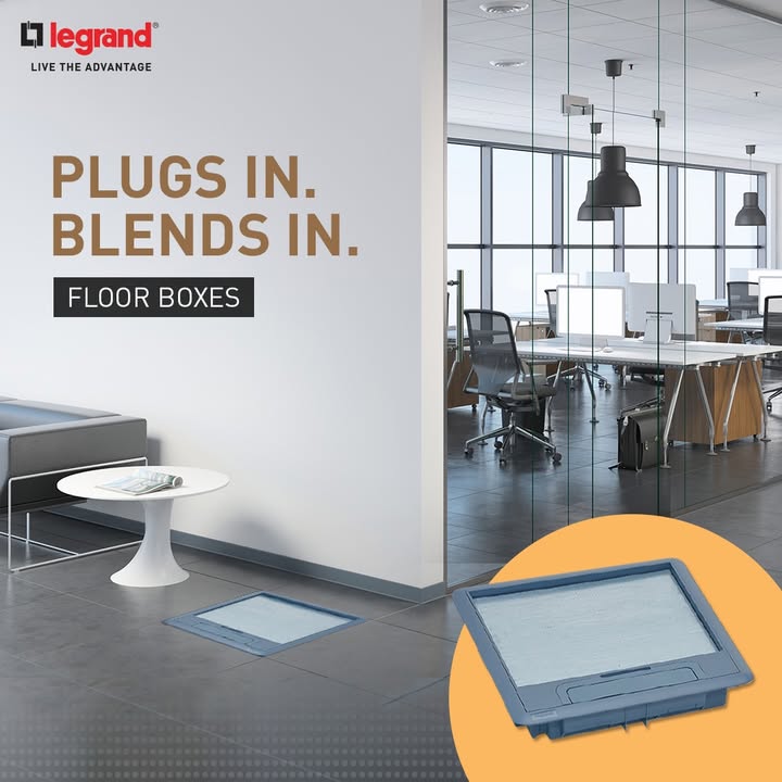 Legrand Floor Boxes sit perfectly flush with the floor, making them a discreet yet stylish choice for power distribution in reception areas, executive offices, meeting rooms, and conference rooms Legrand Floor Boxes sit perfectly flush with the floor, making them a discreet yet stylish choice for power distribution in ...