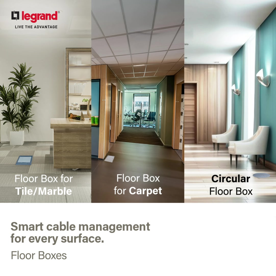 Legrands Floor Boxes are designed to install seamlessly within tiled, wooden, marbled or carpeted floors, offering a sleek, ...
