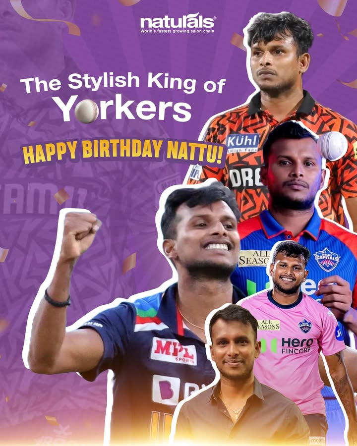 Wishing the Stylish King of Yorkers a very Happy Birthday Your precision, passion, and perseverance inspire millions. Keep bowling those fiery yorkers and making India proud naturals IndiasBestSalon IndiasBestSalon Natarajan Wishing the Stylish King of Yorkers a very Happy Birthday Your precision, passion, and perseverance inspire millions