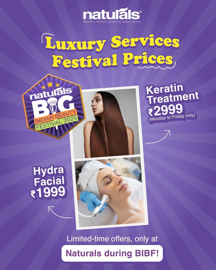Skin. Hair. All taken care of. Glow like never before with two of our most loved services now at exclusive BIBF prices HydraFacial Deep hydration, gentle exfoliation, and a radiant glow at just 1999 Skin. Hair. All taken care of