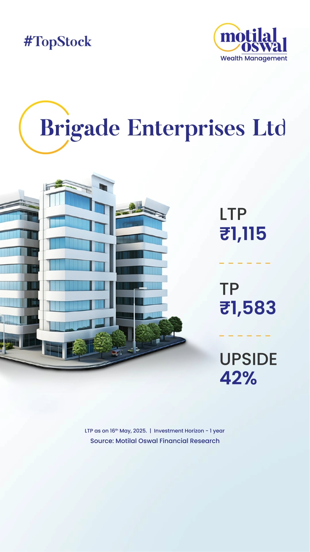 Brigade Enterprises Ltd. has a target price of 1,583 with a potential upside of 42 Disclaimer http ow