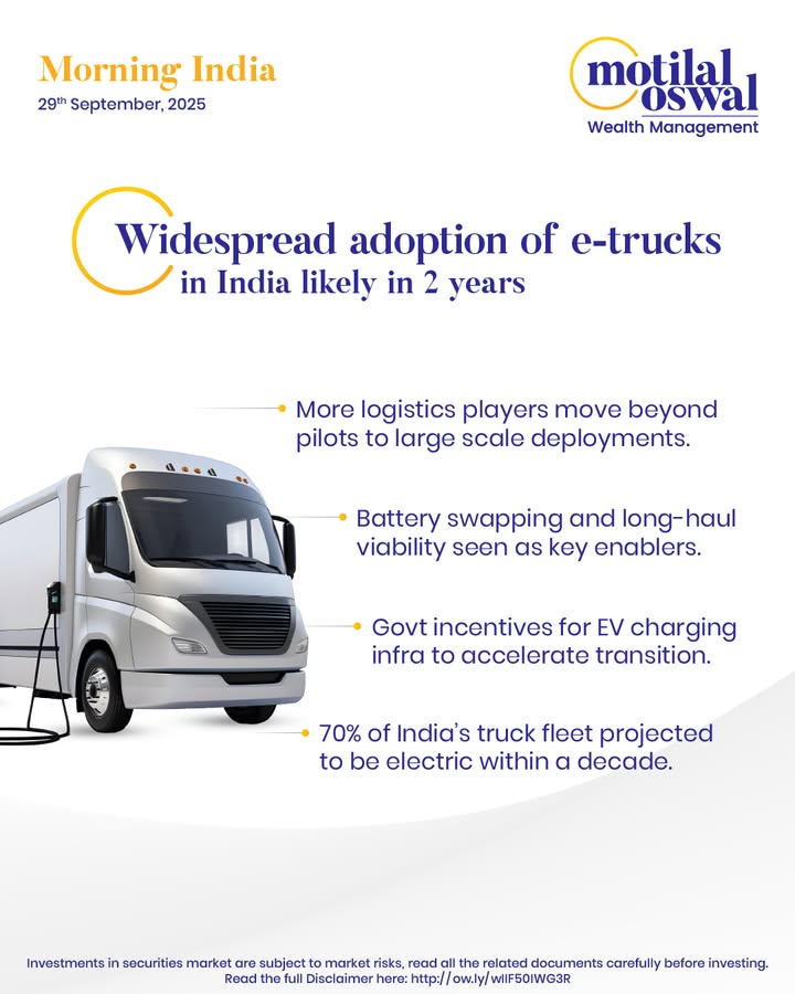  MorningIndia Your daily News tracker Widespread adoption of e trucks in India likely in 2 years GE Aerospa...