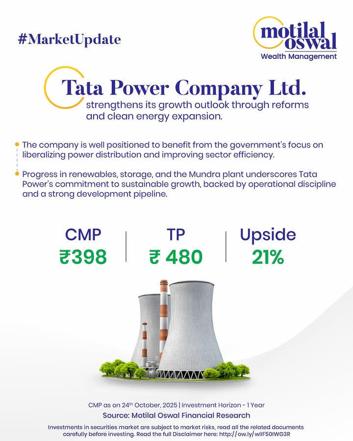  MarketUpdate Tata Power strengthens its growth outlook Tata Power stands to benefit from reforms in power distribution and...