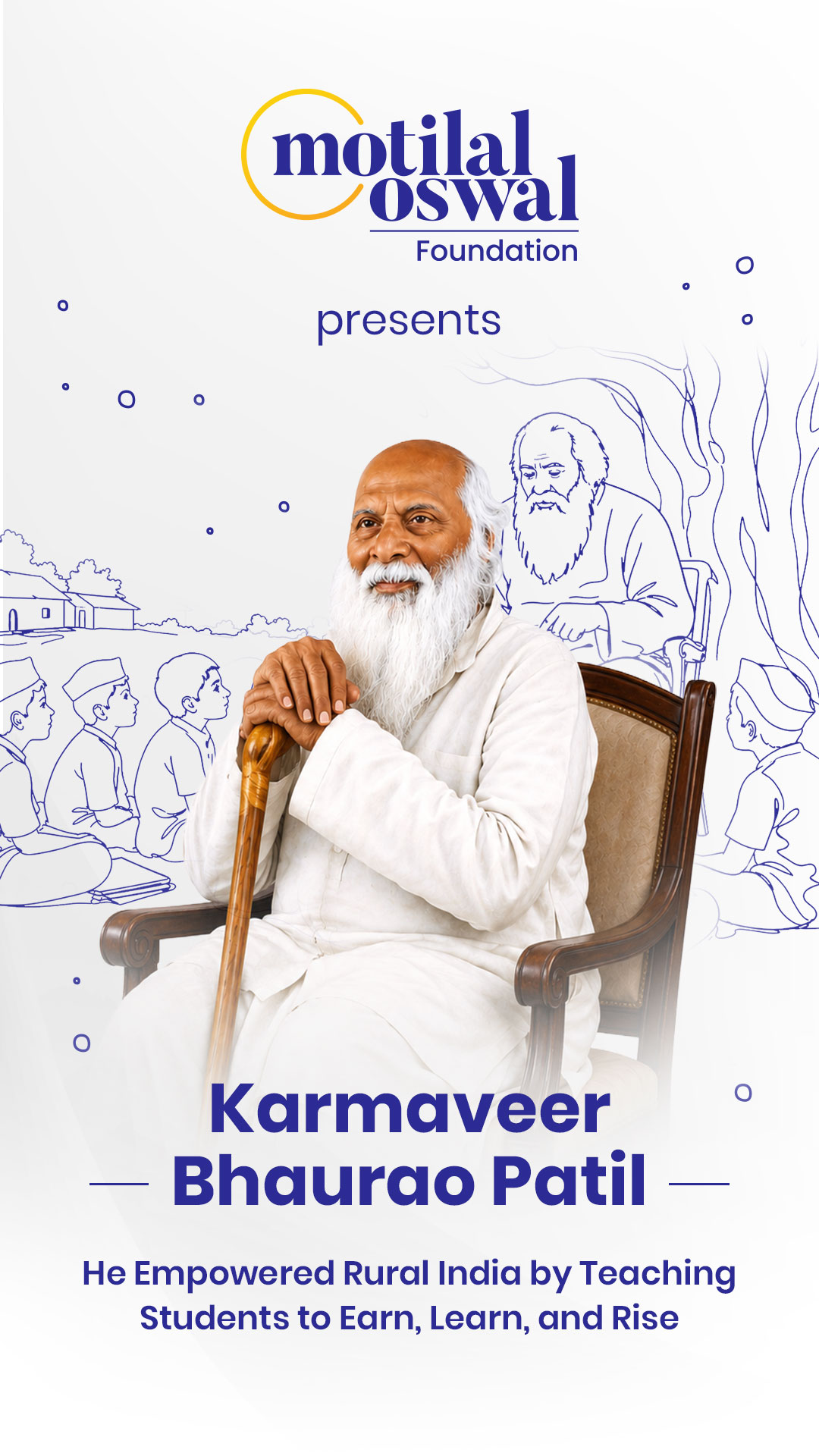 Some people overcome poverty. Karmaveer Bhaurao Patil chose to eliminate it through education