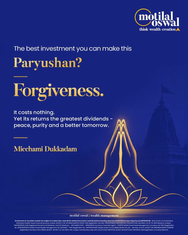 Forgiveness compounds better than any portfolio. This Paryushan, let go and grow