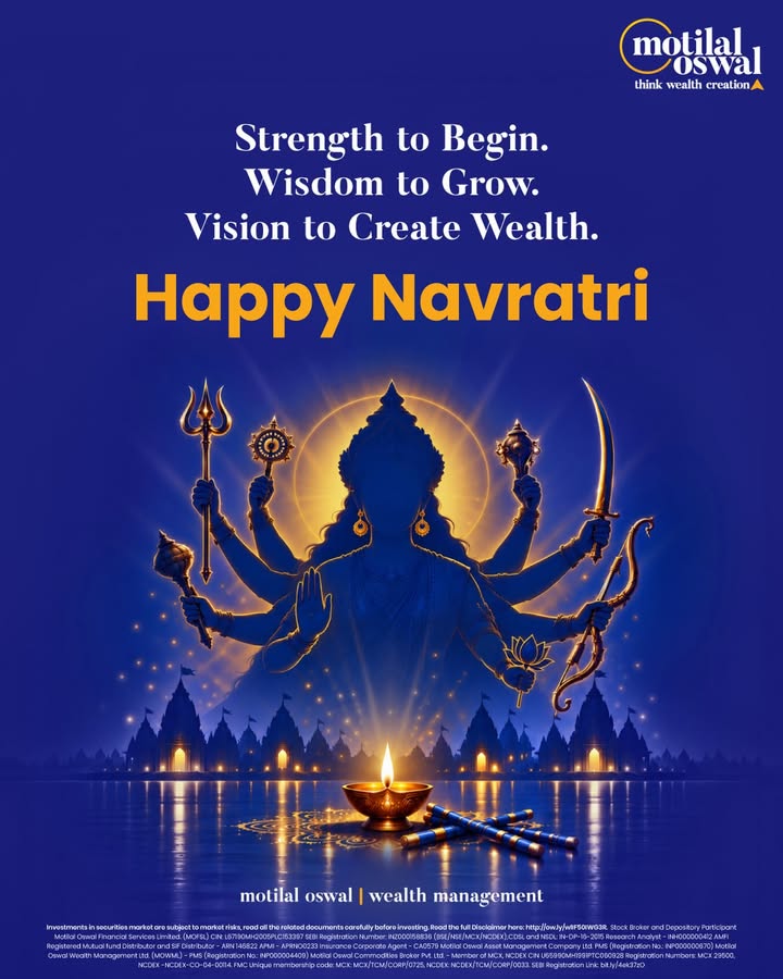May this Navratri illuminate new beginnings, inspire meaningful progress, and bring prosperity to every step of your journey...