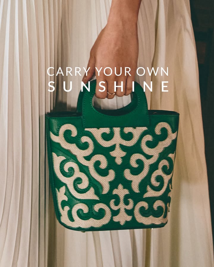 Perfectly illuminated by bright blue skies, this floral handbag from Label Ritu Kumar is perfect for your everyday carry
