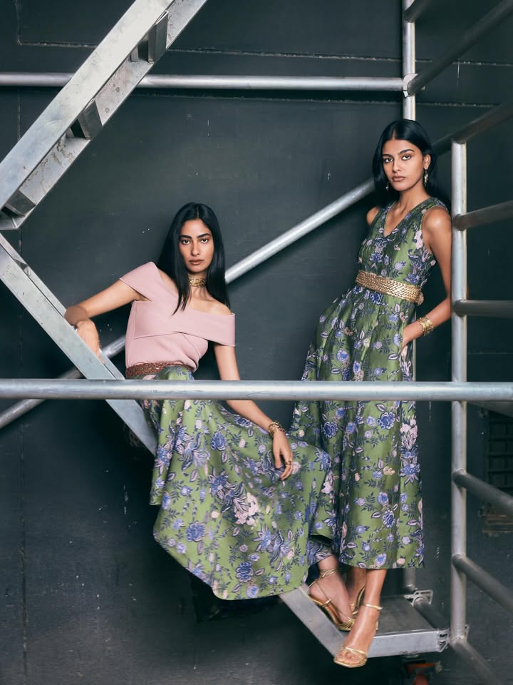 Introducing Summer Knit Couture Spring Summer 26 Soft structure meets painterly florals in these olive midis, designed fo...