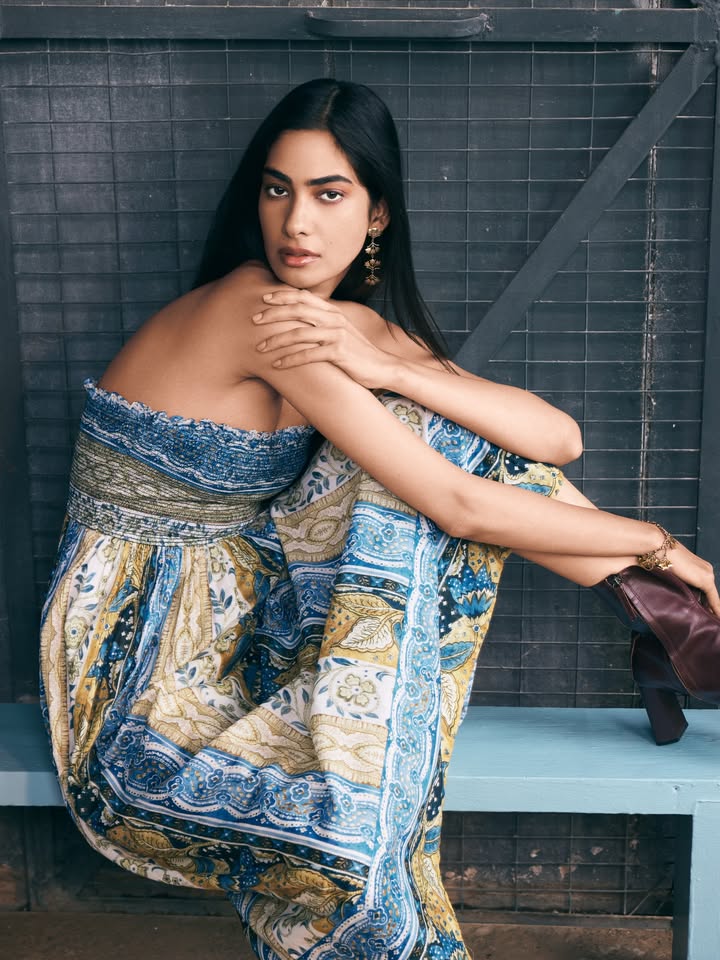Printed in sun washed paisleys and softened with a fluid, off shoulder silhouette, this dress is made for long summer aftern...