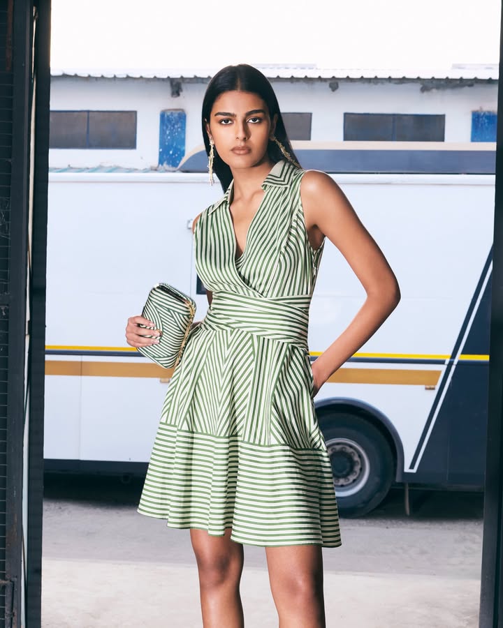 Cinched, striped and ready for wherever the day leads. Shop the look via the link in our bio