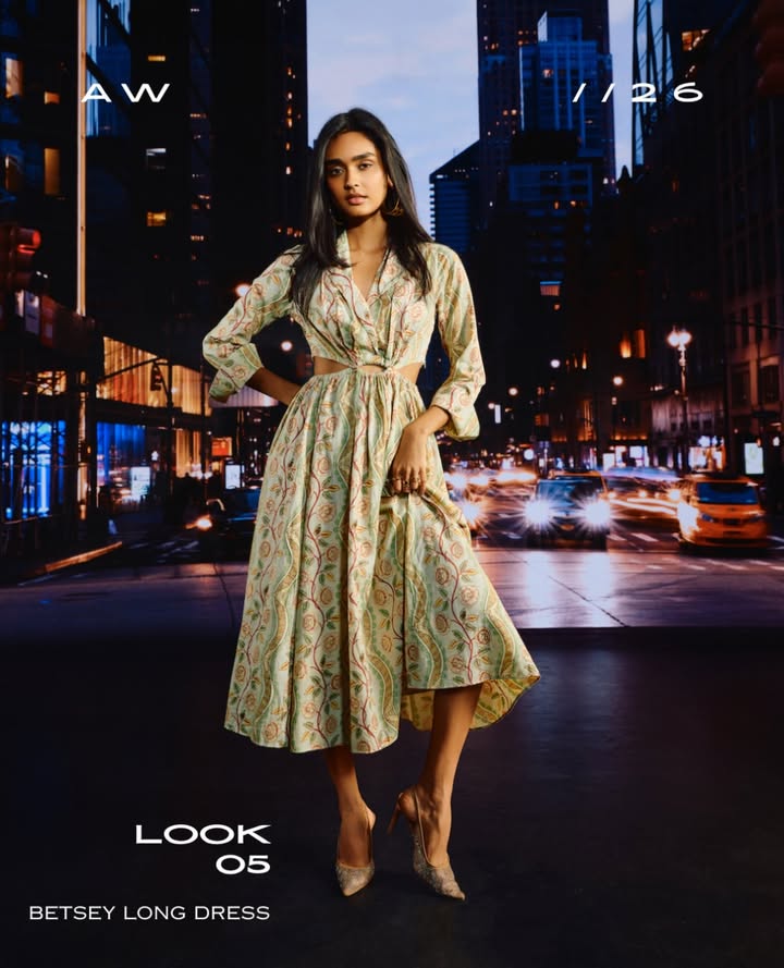 LOOK 5 The Betsey Long Dress brings a fresh perspective to occasion dressing, with a waist defining cut, a voluminous skirt ...