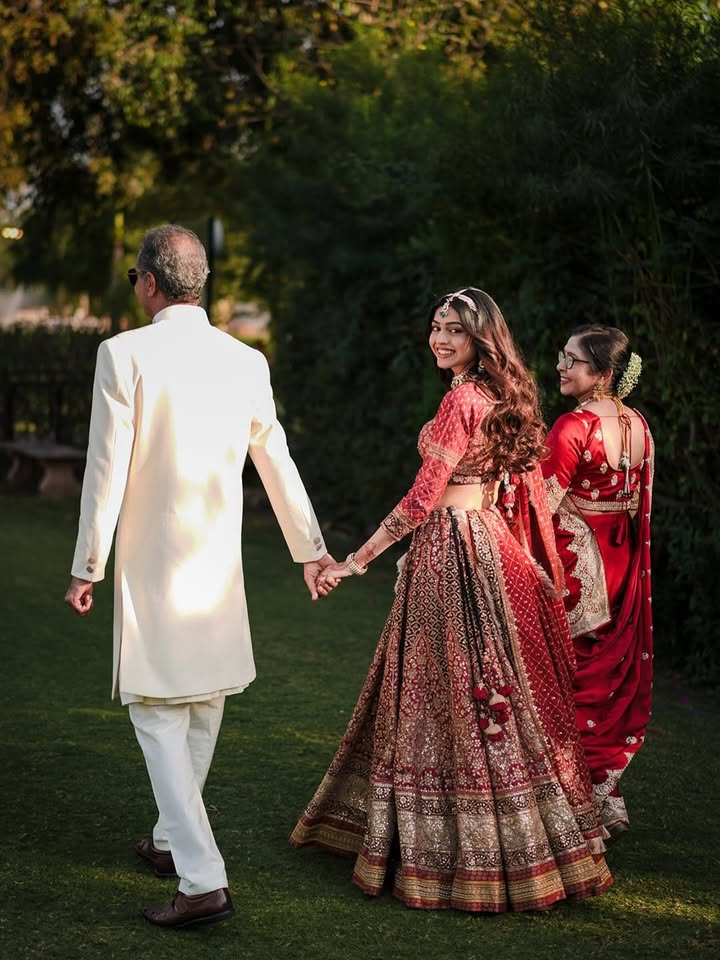  ARituKumarBride krutikacontractor in our prune burgundy Satnam Lehenga Set