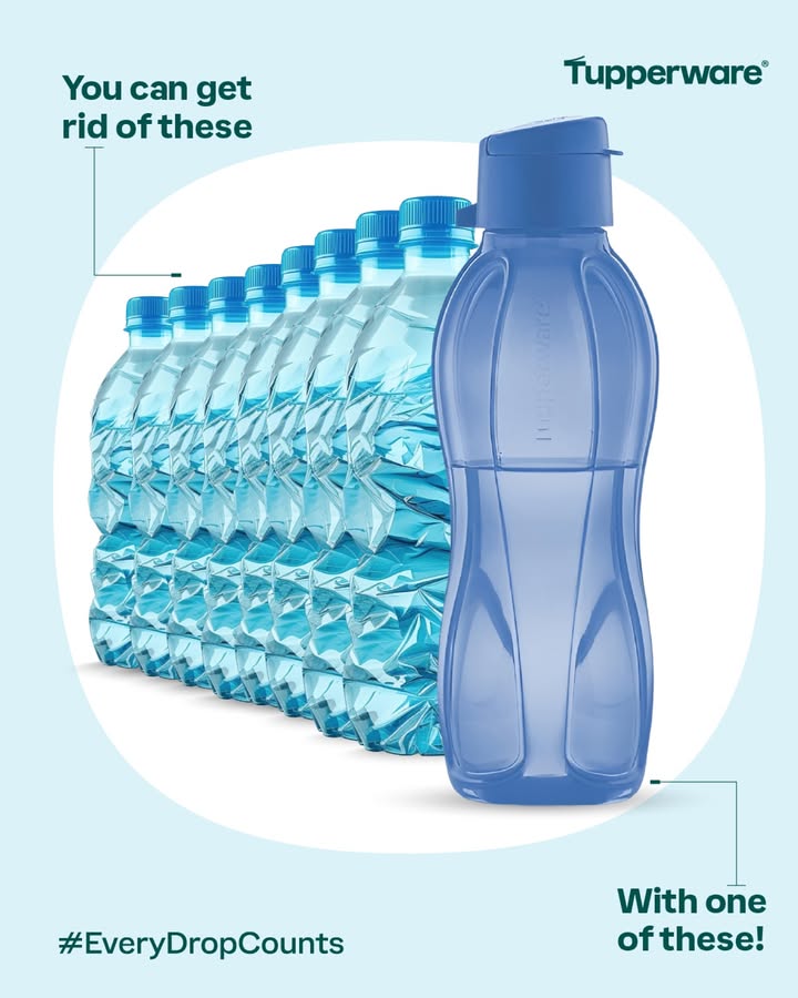 Say goodbye to single use plastic bottles and make the sustainable switch to Tupperware Every plastic bottle discar...