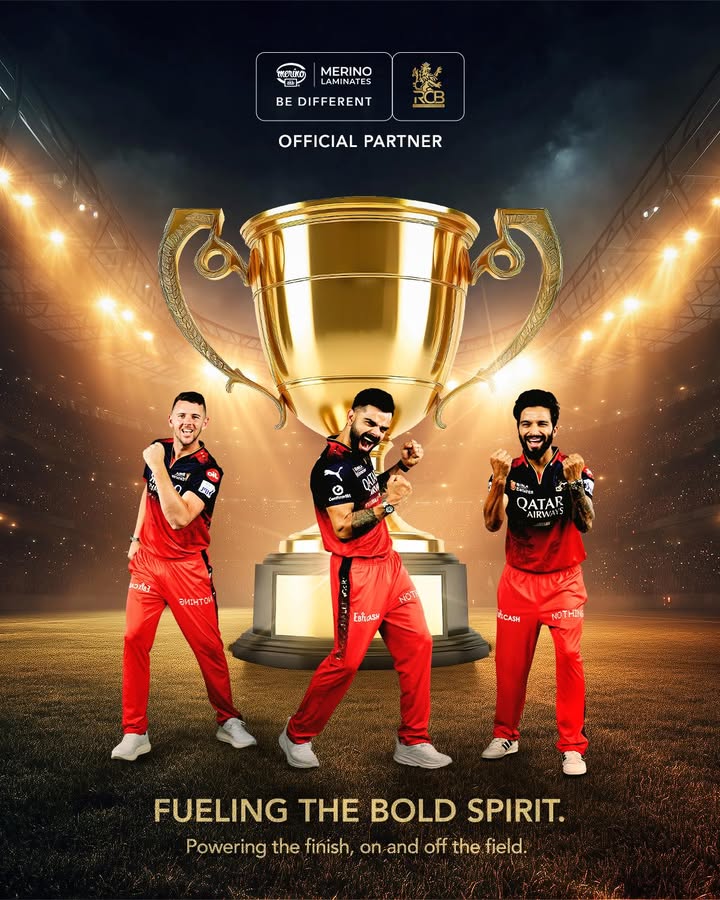 RCB is charging ahead with passion, power, and purpose. And at Merino, we stand with those who dare to Be Different