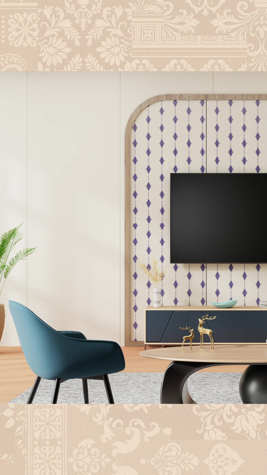 Patterns That Speak Peace. Let the understated elegance of Sutra 85113 meet the bold calm of Shibori Blue 27112