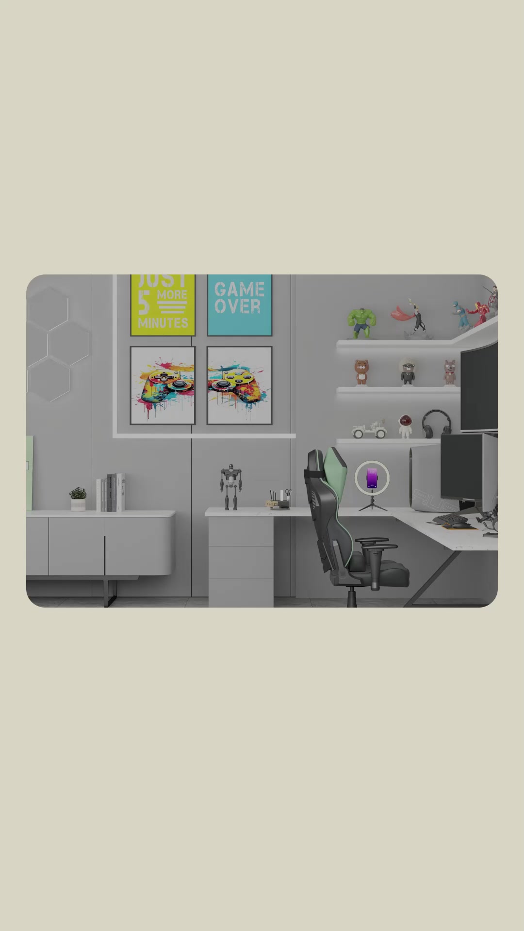 Level Up Your Space From marathon gaming sessions to creative breakthroughs, this setup blends style with function
