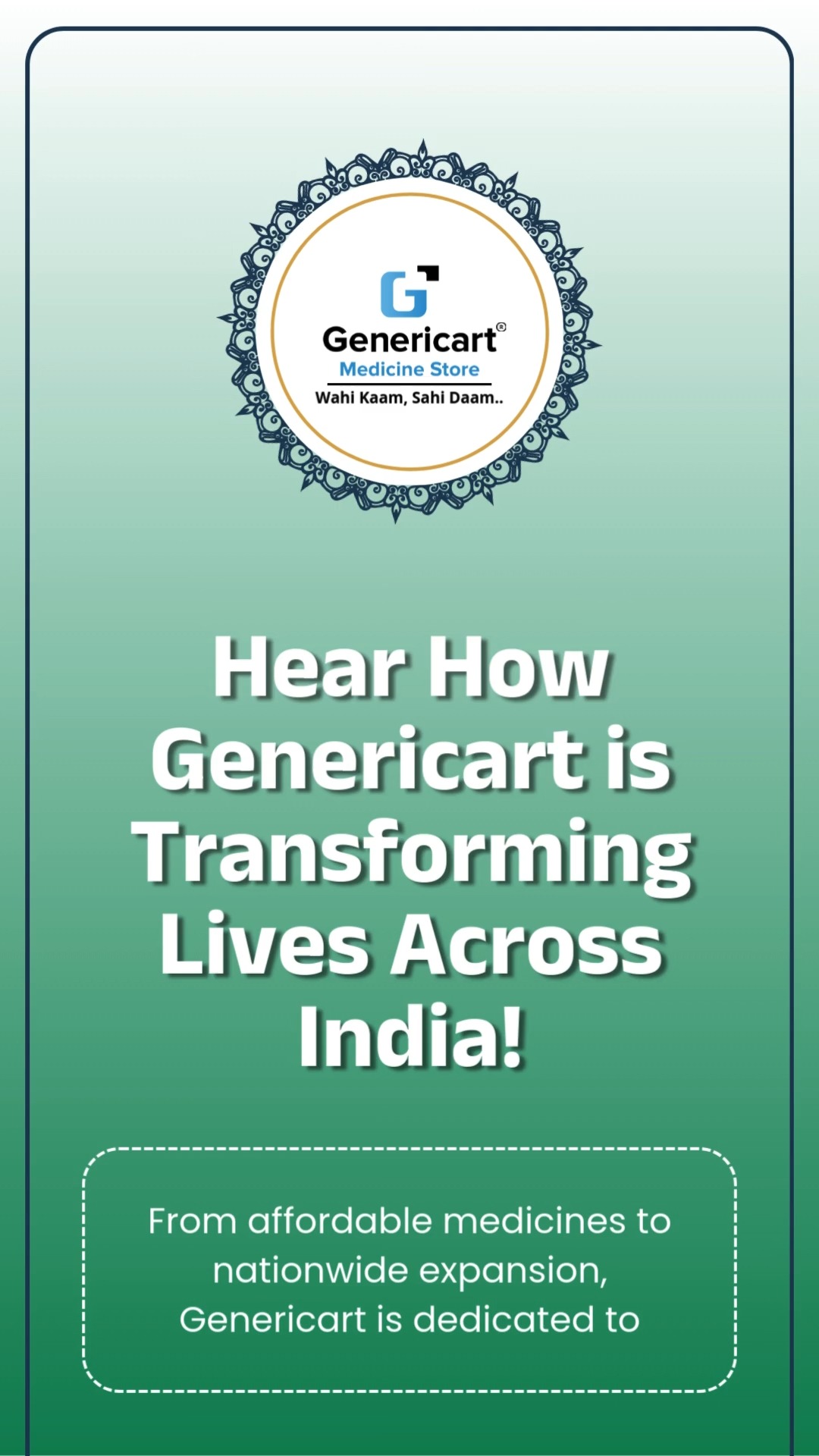  Hear How Genericart is Transforming Lives Across India From affordable medicines to nationwide expansion, G...