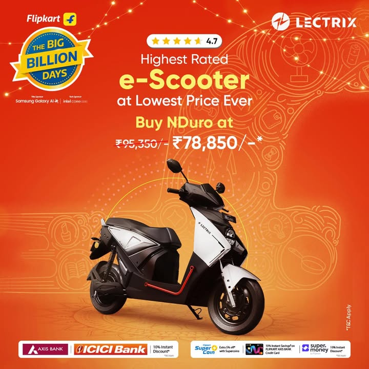  Last two days left Get benefits upto 16,500 on the Highest Rated e Scooter on Flipkart Why pay more when yo...