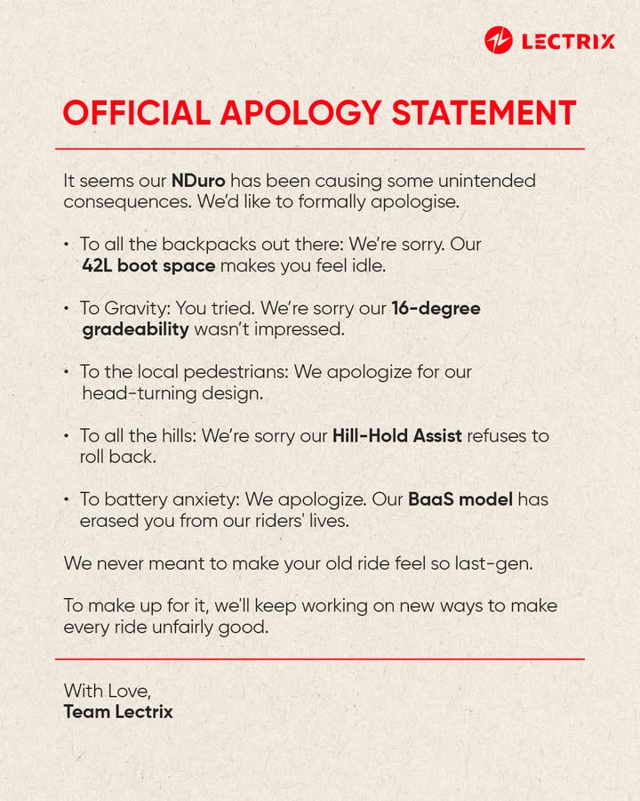 Sincere apologies to everyone for making a vehicle that is actually impossible to ignore