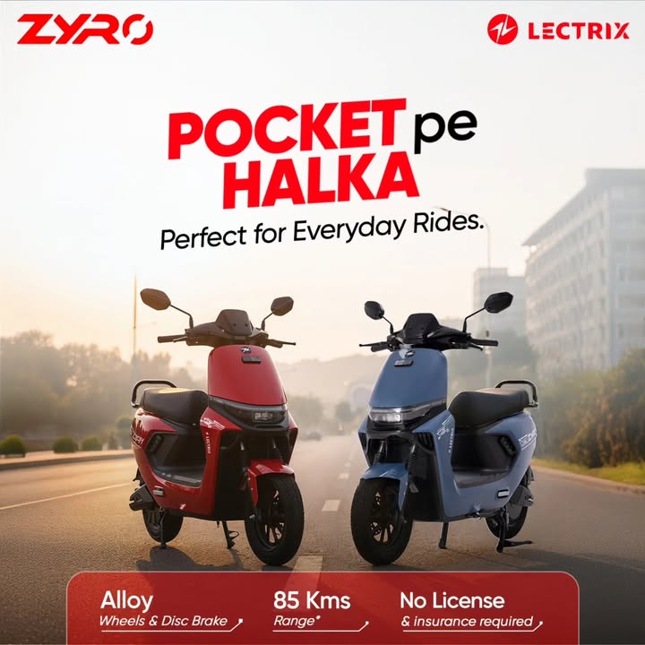 Zyro is available for a to door delivery via Flipkart. Priced at 46,446, Zyro is your perfect ride for everyday commute