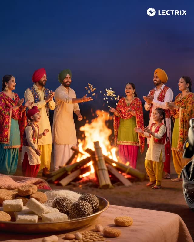 Lohri ke tyohaar mein add karein extra bahaar. Lectrix NDuro EV ka Superstar. wishes you a Happy Lohri