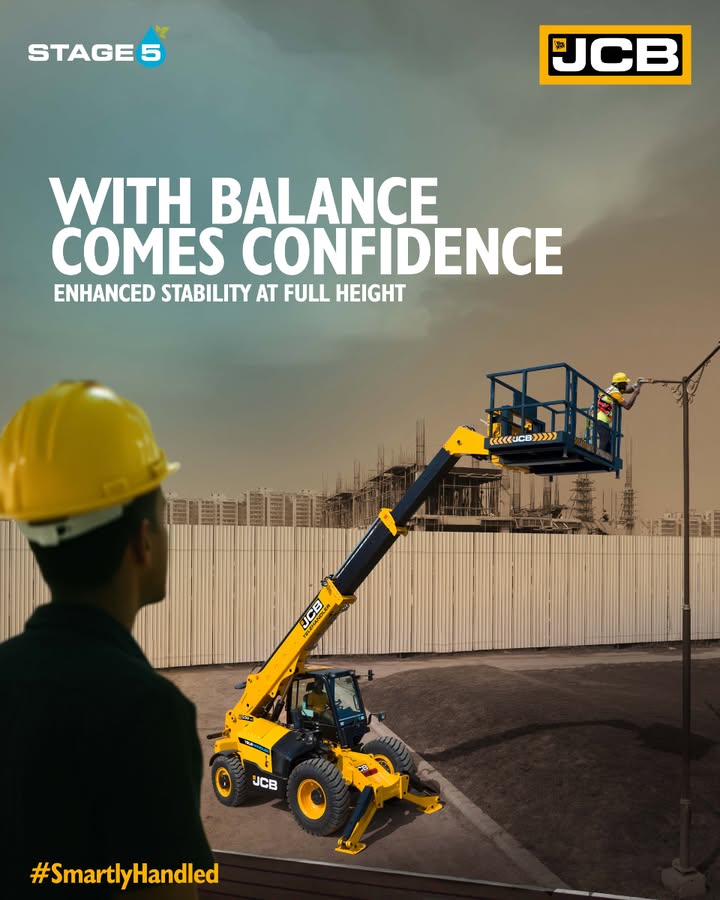 The JCB Telehandlers wide wheelbase and low center of gravity ensure excellent stability during high lifts and extended boom operations, enabling safer and more confident performance on uneven terrain The JCB Telehandlers wide wheelbase and low center of gravity ensure excellent stability during high lifts and extended boom...