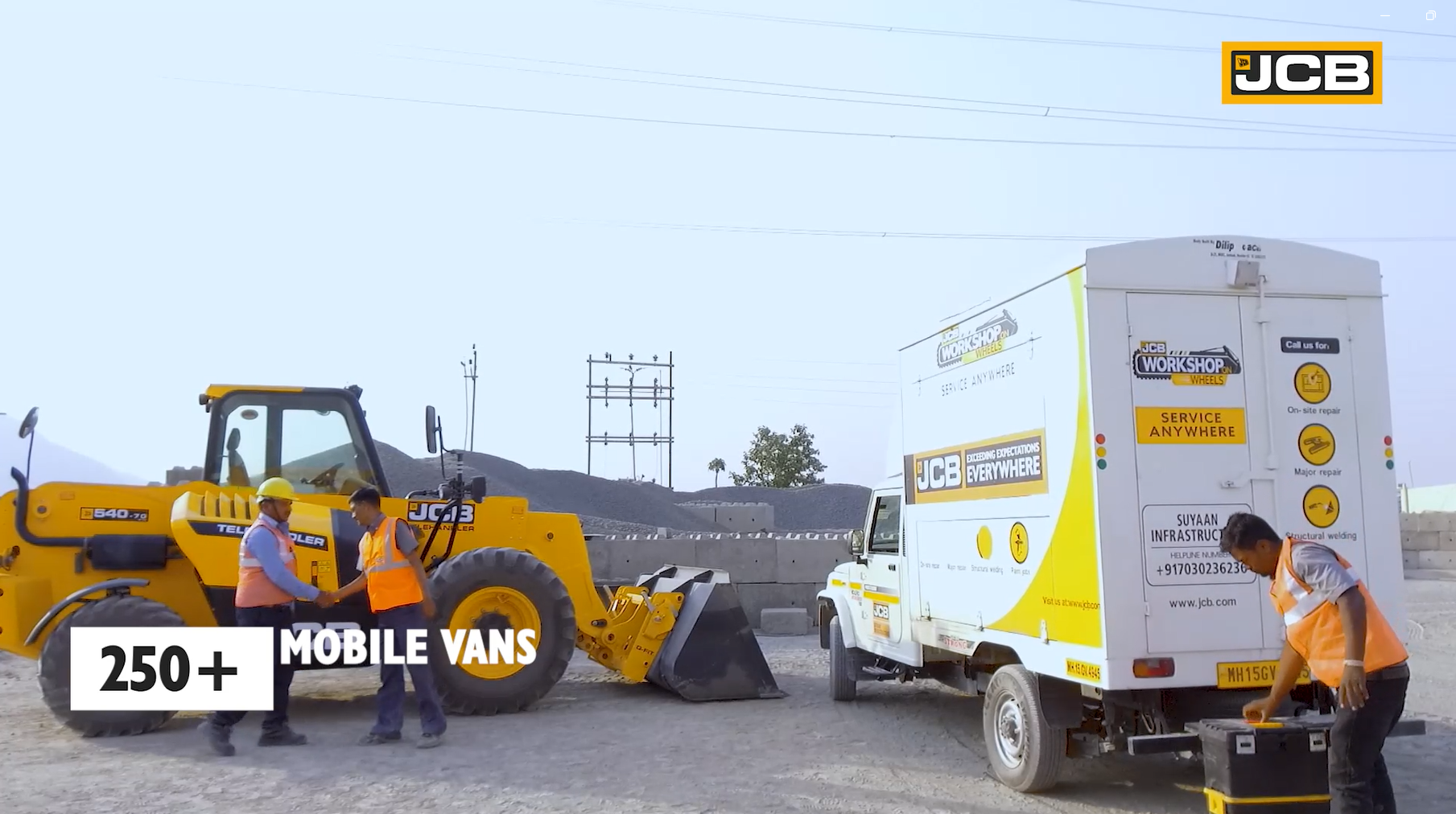 JCB Service Support keeps your machines running with timely care, expert technicians, and genuine parts