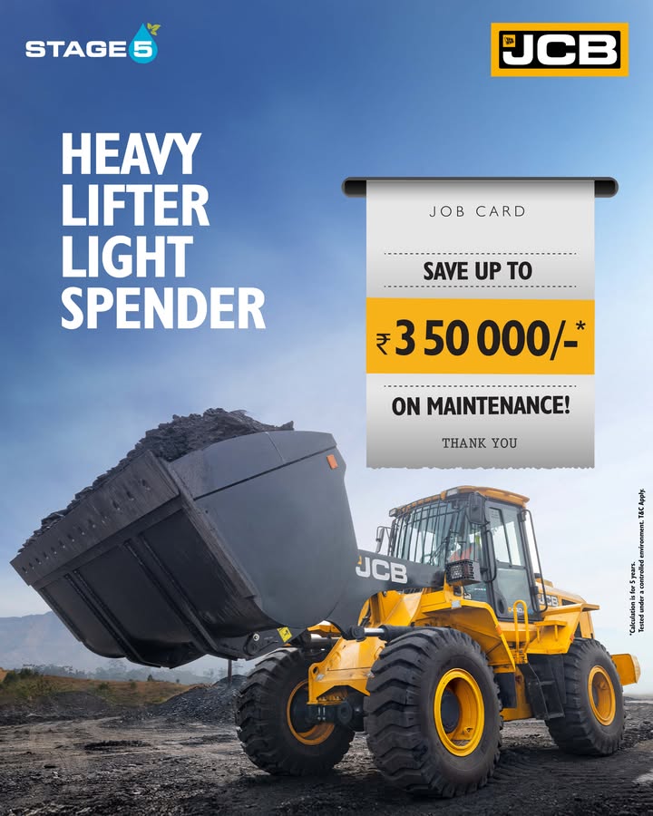 JCB Wheel Loaders are made for those who move the world, delivering unmatched strength, efficiency, and reliability. Now, they do more than just perform, they help you save on maintenance, too JCB Wheel Loaders are made for those who move the world, delivering unmatched strength, efficiency, and reliability