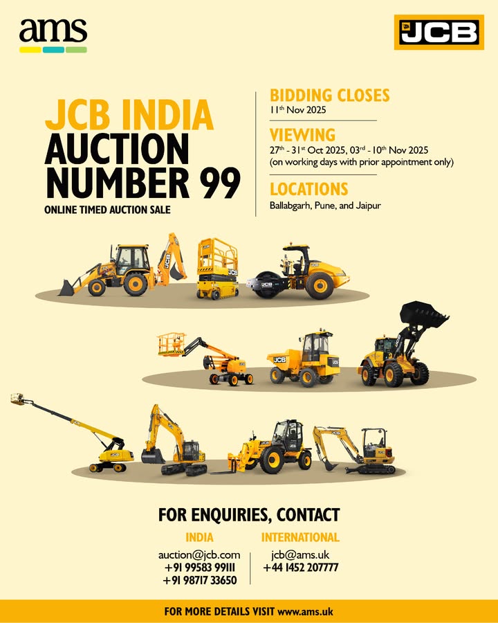 Your chance to own a JCB at an unbeatable price is here Participate in our Online Timed Auction Sale and make the most of this exclusive opportunity Your chance to own a JCB at an unbeatable price is here Participate in our Online Timed Auction Sale and make the most of t...