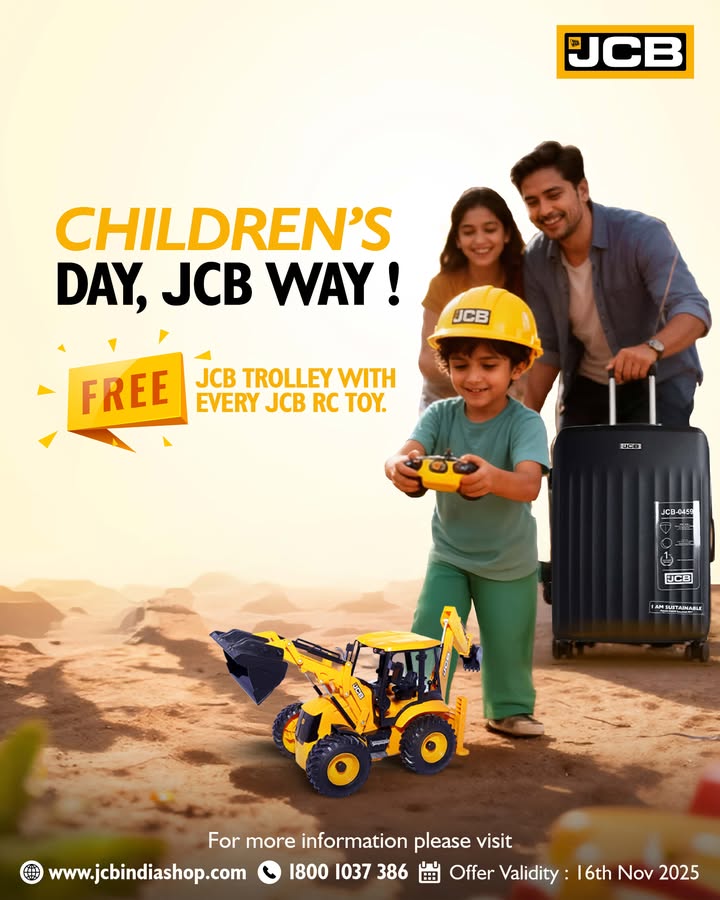 Celebrate Childrens Day, the JCB Way Bring home the joy of play with the exciting JCB Remote Control Toy, and get a FREE JC...