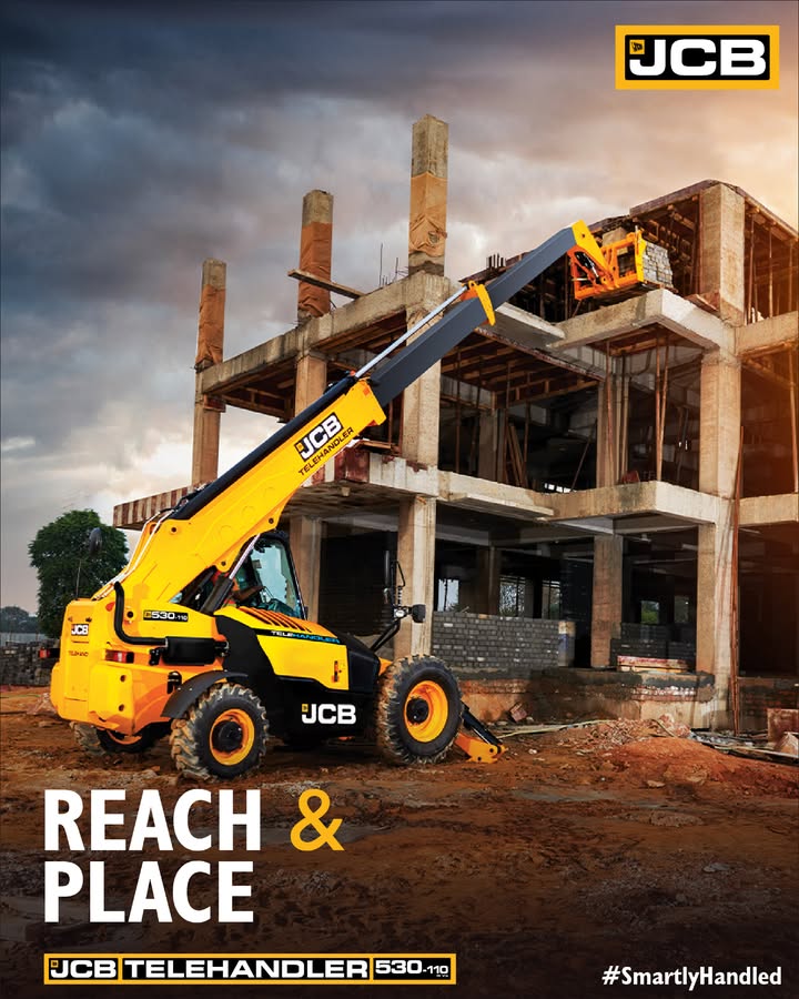 When loads have to be reached higher and placed precisely, the JCB Telehandler 530 110 is exactly what you need