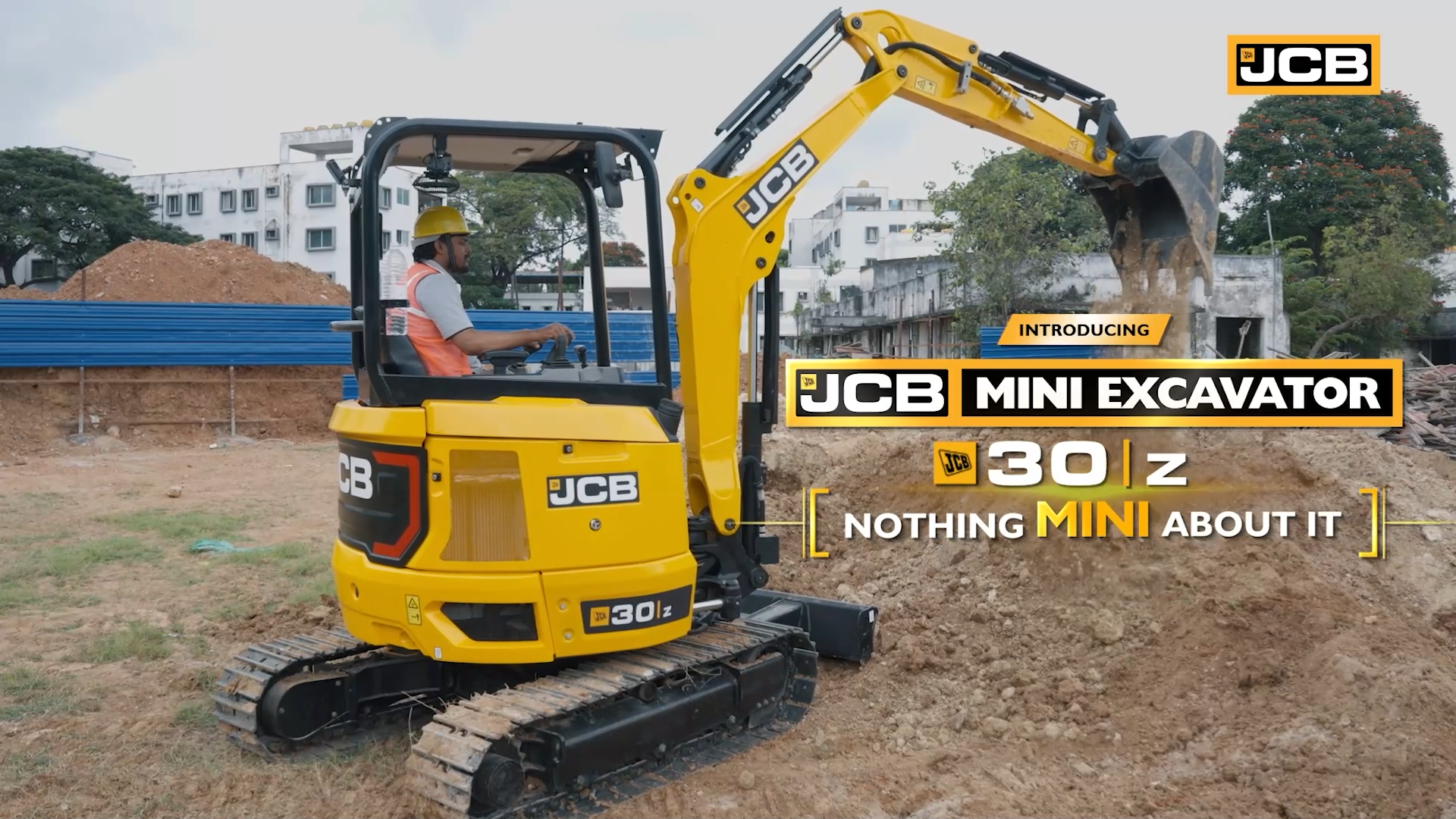 The JCB Mini Excavator 30 Z features a 100 steel body for added protection, zero tail swing, bright LED lights, and a compa...