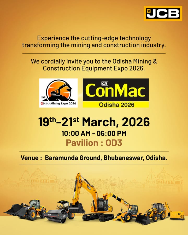 JCB cordially invites you to the Odisha Mining Construction Equipment Expo 2026